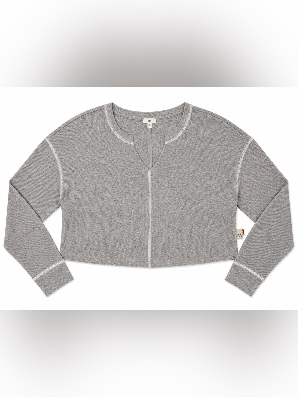 NWT BP GRAY WAFFLE LONG SLEEVE TOP